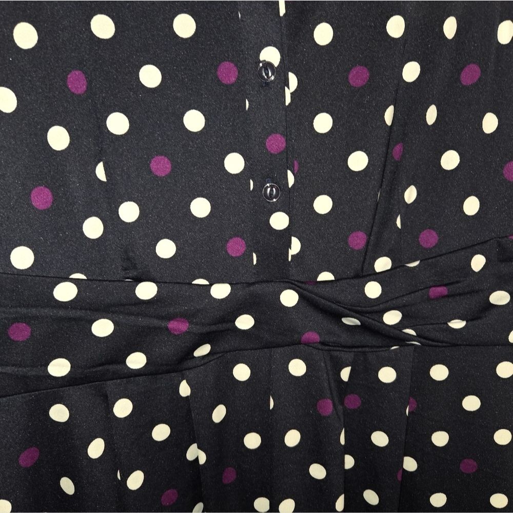 Shelby & Palmer Navy Polkadot Midi Dress - Picture 6 of 9